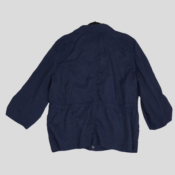 Weekends Summer Jacket XL / 16 Navy Blue Snap Front Lightweight - Picture 2 of 8